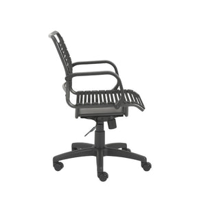 EuroStyle Bungie Bungee Cord Mid Back Office Chair Ventilated Seat Graphite Steel Frame 450 Lb 02572BLK