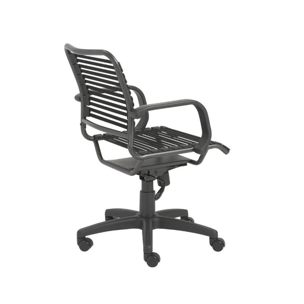 EuroStyle Bungie Bungee Cord Mid Back Office Chair Ventilated Seat Graphite Steel Frame 450 Lb 02572BLK
