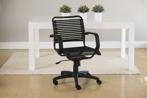 EuroStyle Bungie Bungee Cord Mid Back Office Chair Ventilated Seat Graphite Steel Frame 450 Lb 02572BLK