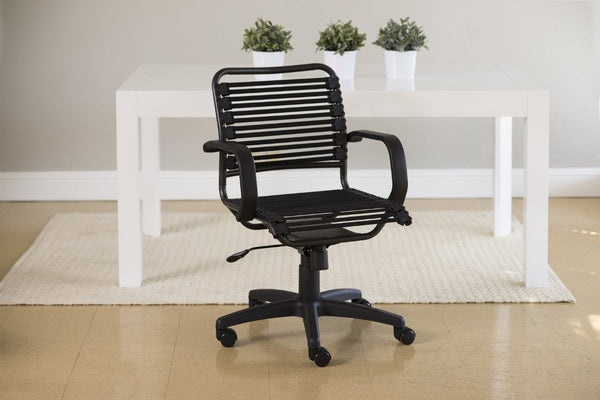 EuroStyle Bungie Bungee Cord Mid Back Office Chair Ventilated Seat Graphite Steel Frame 450 Lb 02572BLK