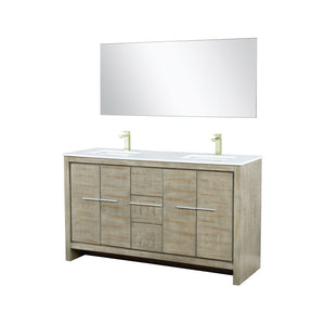 English Elm Rustic Acacia Double Bath Vanity With Cultured Marble Top, Brushed Nickel Faucet & Mirror Set B2731S01730-GIGA