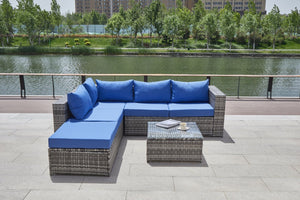 English Elm Patio Sofa With All-Weather Cushions For Stylish Outdoor Relaxation And Entertaining Spaces B205S00063-GIGA