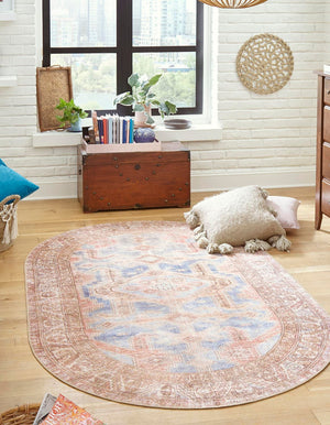 Unique Loom Timeless Paul Machine Made Medallion Rug Blue, Beige/Brown/Rust Red 5' 1" x 8' 0"