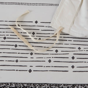 English Elm King/Cal King Cotton Printed Duvet Cover Set with Tufted Trim Rows, Black Stripe Percale, Hidden Bar Tacks, Shams B03596488