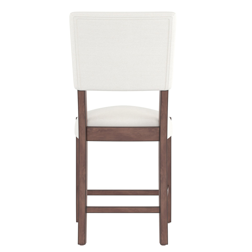 English Elm 3-Piece Faux Marble Counter Height Dining Set for 2 — Mid-Century Chairs, Rubberwood Legs, Easy-Clean Finish N752S001086A