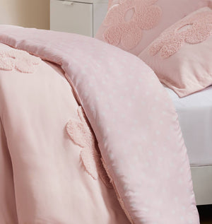 English Elm 3-piece Tufted Chenille Floral Duvet Set Reversible Textured Polyester Bedding B035P408216