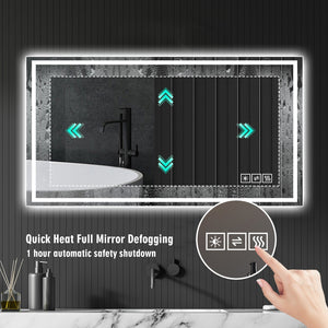 English Elm 48 in Led Vanity Wall Mirror Dimmable Anti-fog Copper-free Glass Spa Bath W2709P433629