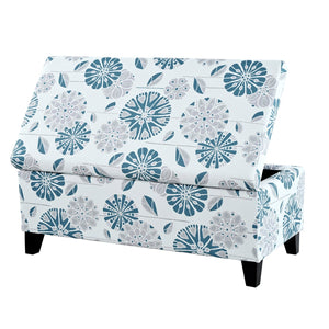English Elm Christopher Knight Home® - Luxury Storage Ottoman with Floral Patterned Fabric, Soft-Close Hinges, Hidden Compartment for Blankets and Seating Comfort Multicolor N767P257582F