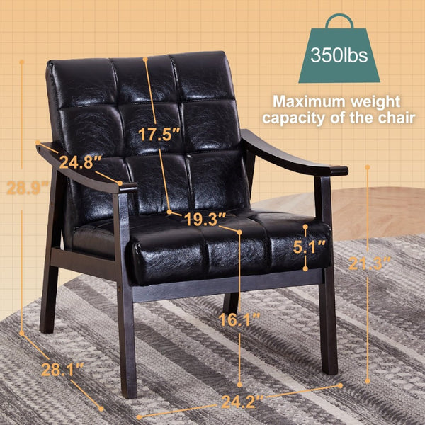 English Elm Medieval-inspired High Back Upholstered Armchair with Solid Wood Legs for Reading Nooks W2989P382811