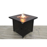 English Elm 25'' H X 30'' W Steel Outdoor Fire Pit Table With Lid