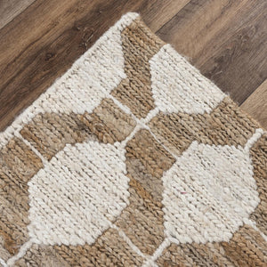 Alora Decor Bali Hand-Woven Jute Rug In Neutral Beige — Durable Bohemian Dhurrie With Hand-Serge Edge Finish 5' x 7'6" 02602610100550576
