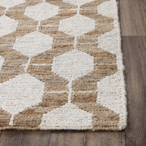 Alora Decor Bali Hand-Woven Jute Rug In Neutral Beige — Durable Bohemian Dhurrie With Hand-Serge Edge Finish 5' x 7'6" 02602610100550576