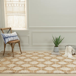 Alora Decor Bali Hand-Woven Jute Rug In Neutral Beige — Durable Bohemian Dhurrie With Hand-Serge Edge Finish 5' x 7'6" 02602610100550576