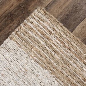 Alora Decor Bali Hand-Woven 100% Jute Rug With Subtle Dhurrie Pattern, Beige Boho Texture For Versatile Rooms 5' x 7'6" 02602610204550576