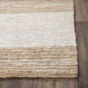 Alora Decor Bali Hand-Woven 100% Jute Rug With Subtle Dhurrie Pattern, Beige Boho Texture For Versatile Rooms 5' x 7'6" 02602610204550576