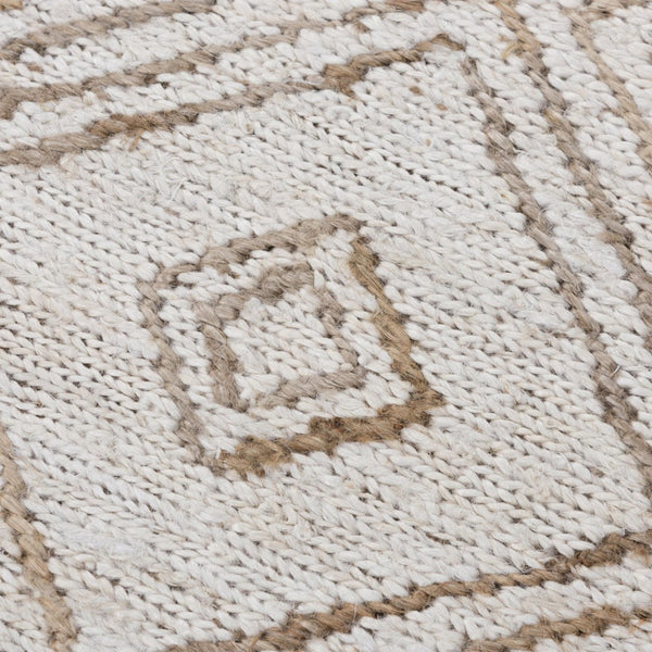 Alora Decor Bali Hand-Woven Jute Rug — Chunky Dhurrie Texture, Eco-Friendly Beige Boho Foundation For Rooms 5' x 7'6" 02602610300040576