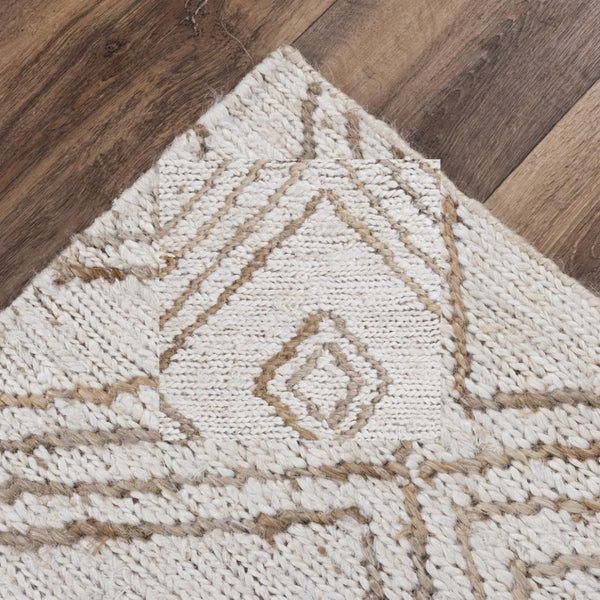 Alora Decor Bali Hand-Woven Jute Rug — Chunky Dhurrie Texture, Eco-Friendly Beige Boho Foundation For Rooms 5' x 7'6" 02602610300040576
