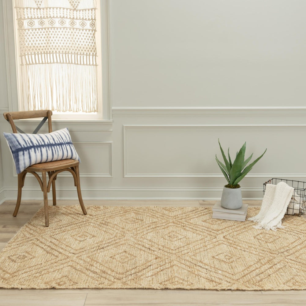 Alora Decor Bali Hand-Woven Jute Rug — Chunky Dhurrie Texture, Eco-Friendly Beige Boho Foundation For Rooms 5' x 7'6" 02602610300040576