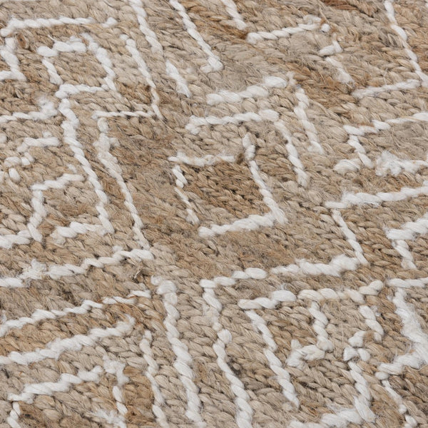 Alora Decor Bali Hand-Woven Jute Rug — Natural Beige Dhurrie Texture, Reversible Durable Boho Accent Rug 5' x 7'6" 02602610555040576
