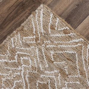 Alora Decor Bali Hand-Woven Jute Rug — Natural Beige Dhurrie Texture, Reversible Durable Boho Accent Rug 5' x 7'6" 02602610555040576