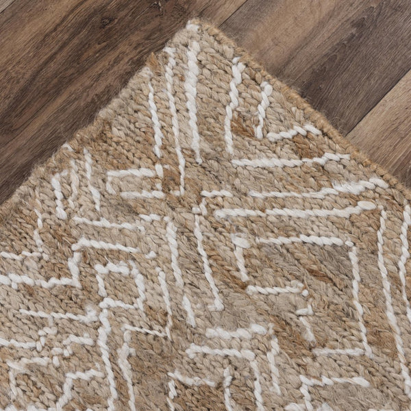 Alora Decor Bali Hand-Woven Jute Rug — Natural Beige Dhurrie Texture, Reversible Durable Boho Accent Rug 5' x 7'6" 02602610555040576
