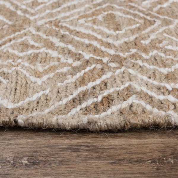 Alora Decor Bali Hand-Woven Jute Rug — Natural Beige Dhurrie Texture, Reversible Durable Boho Accent Rug 5' x 7'6" 02602610555040576