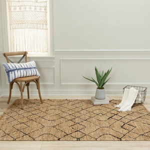 Alora Decor Bali Hand‑Woven 100% Jute Rug — Bohemian Neutral Texture With Hand‑Serged Edges For Layering Decor 10' x 14' 02602610700551014