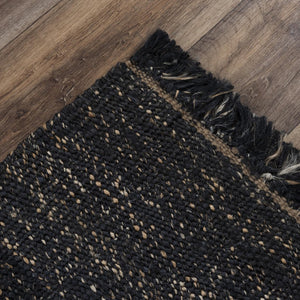 Alora Decor Bali Hand-Woven Black Jute Rug — Bohemian Dhurrie Texture, Durable Natural Fibers, Low-Maintenance 10' x 14' 02602611000061014