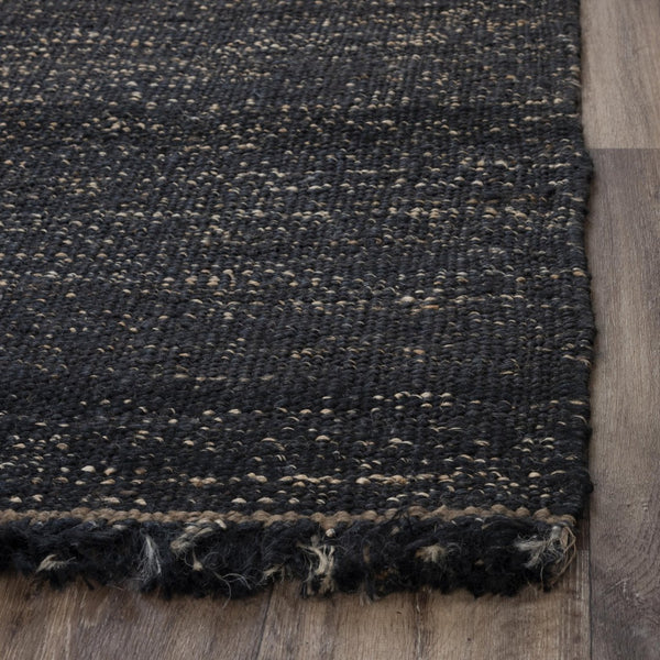 Alora Decor Bali Hand-Woven Black Jute Rug — Bohemian Dhurrie Texture, Durable Natural Fibers, Low-Maintenance 10' x 14' 02602611000061014