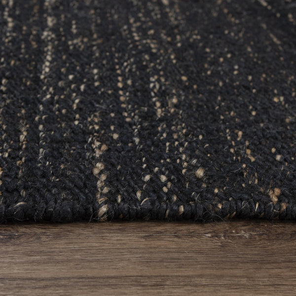 Alora Decor Bali Hand-Woven Black Jute Rug — Bohemian Dhurrie Texture, Durable Natural Fibers, Low-Maintenance 10' x 14' 02602611000061014