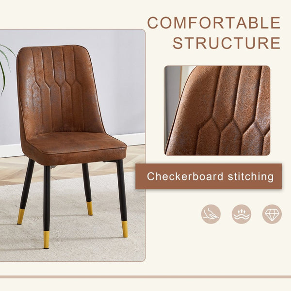 English Elm Table Set: 31.5" Dark Wood Grain Round Dining Table & 4 Brown Tech-Fabric Chairs For Small Spaces W1151S02482-GIGA