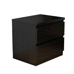English Elm 19.7-inch Matte Finish Nightstand with Touch Release Drawers for Minimalist Bedrooms Black W3151P407884