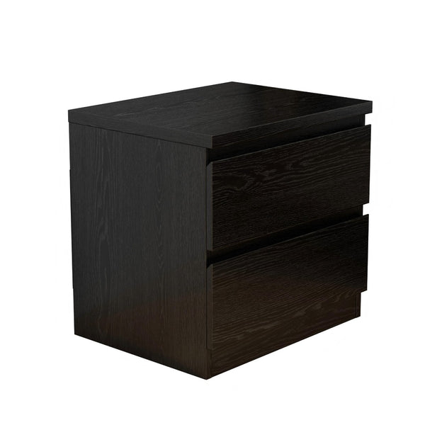 English Elm 19.7-inch Matte Finish Nightstand with Touch Release Drawers for Minimalist Bedrooms Black W3151P407884