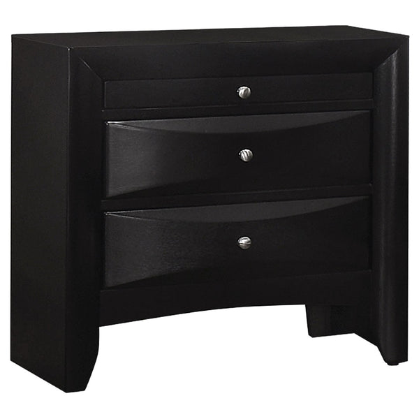 English Elm Isabel California King Storage Bed Set with Paneled Headboard in Matte Black Wood B062S00782