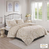 Viola Shabby Chic 3 piece Tufted Cotton Chenille Damask Comforter Set