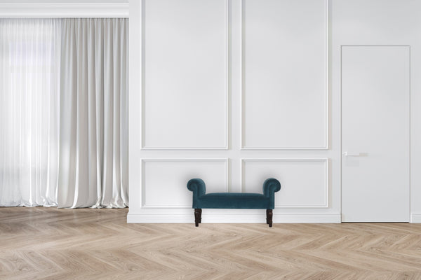 English Elm Soild Wood Teal Velvet Bench - Luxurious Cotton Upholstery With Solid Mango Wood Legs For Timeless Style B182P186241-GIGA