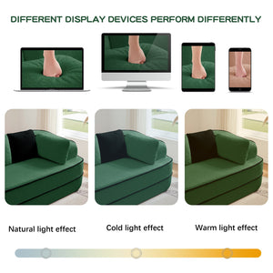 English Elm 106" Teddy Fabric Sofa - Luxurious No Assembly L-Shaped Couch With Chaise For Cozy Living Rooms, Green W714S01421