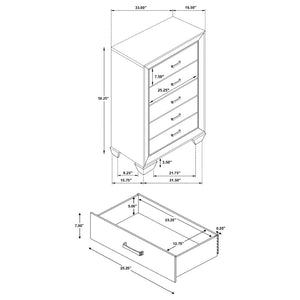 English Elm Emory Queen Bedroom Set Solid Hardwood Bookcase Headboard Built-in Lights Cappuccino B062S00734