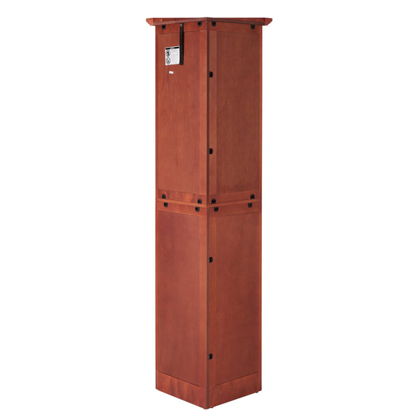 English Elm 4-Tier Corner 8-Door Cabinet with 4 Shelves — Space-Saving Farmhouse Storage for Kitchen Living Room Office Cherry W2275P269082