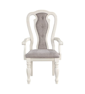 English Elm Grey and Antique White Padded Arm Chair (Set Of 2)