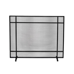 English Elm Christopher Knight Home® - FIRE Markus Modern Single Panel Iron Firescreen with Brushed Silver Finish, Minimalist Mesh Guard Black+Silver 65183.00BBSILV