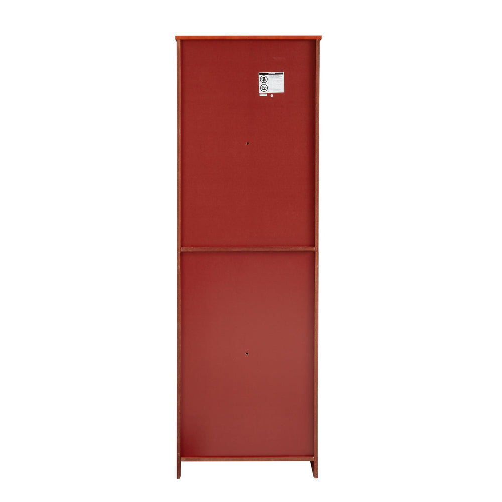 English Elm 72.4" Tall Storage Cabinet with 8 Doors and 4 Shelves, Smooth Surface, Vintage Handles, Sturdy Base and Hinge Cherry W2275P269079