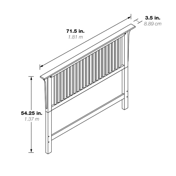 OSP Home Furnishings Modern Mission Queen Headboard Vintage Oak