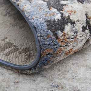 Feizy Rugs Gilmore Collection Abstract Geometric Rug – Vibrant, Machine-made Beauty For Modern Interiors Ivory,Blue,Taupe Polypropylene Gil39mnfivymlth00