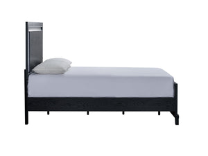 English Elm Livingston King Panel Bed - Elegant Black Finish With Backlit Headboard For Modern Bedroom Style B078S00638