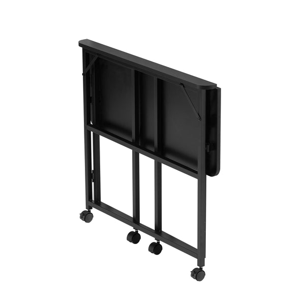 English Elm Folding Desk - Compact Black Foldable Computer Desk For Small Spaces, Easy Storage & Setup 39.37" W2516P272890