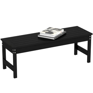 English Elm Outsunny Two Person Outdoor Hdpe Patio Bench Slatted Backless Weather Resistant W2225P485626