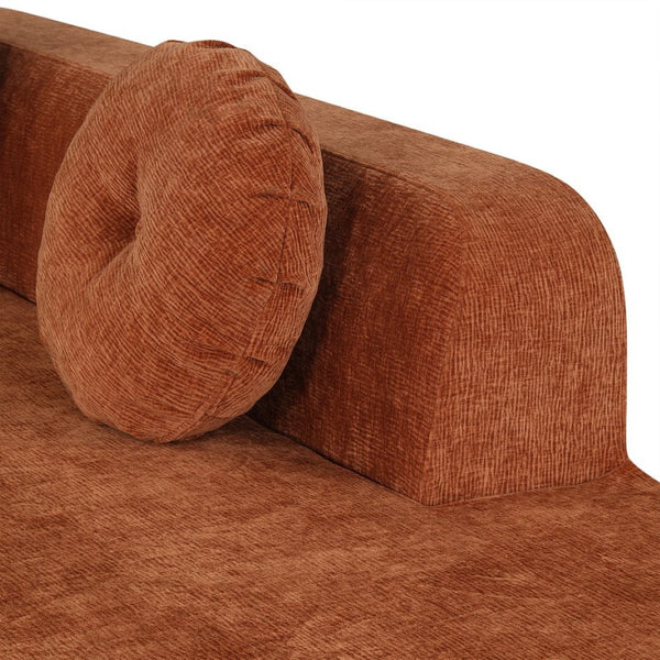 English Elm 122'' Curved L-shaped Sectional Sofa Chenille Upholstery Pocket Spring Living Room Seating Orange N760S0000049G