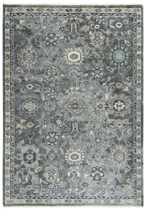Alora Decor Mila Gray Floral Hand-Knotted Wool-Tencel Rug — Transitional Oriental-Inspired Design, Durable Elegance 9' x 12' 02702710200330912