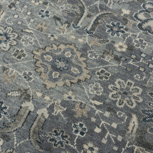 Alora Decor Mila Gray Floral Hand-Knotted Wool-Tencel Rug — Transitional Oriental-Inspired Design, Durable Elegance 9' x 12' 02702710200330912